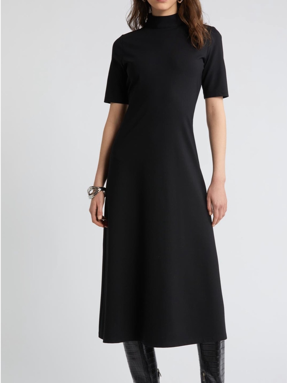 NWT Nordstrom Burgundy ponte-knit Midi A-Line Dress